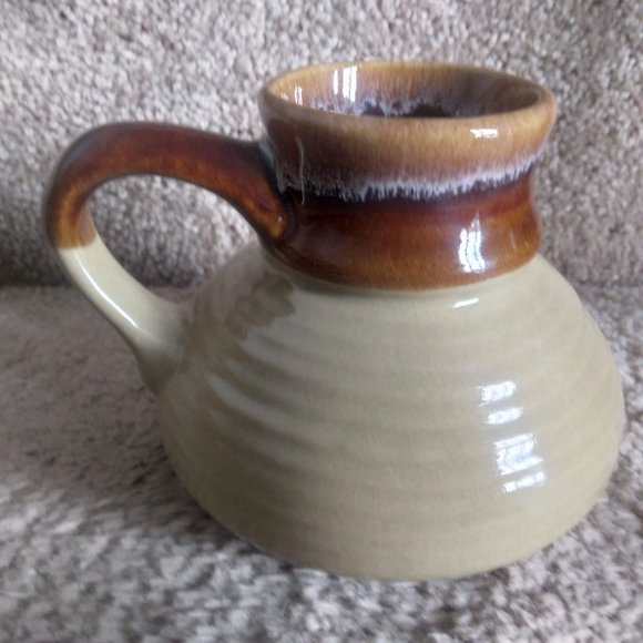 Art Pottery Ceramic Cream Brown Mug w/Padded Bottom - Picture 4 of 4